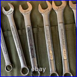 Vtg Craftsman 12 Pc Metric Combination Wrench Set 12-Pt Forged USA V? With roll