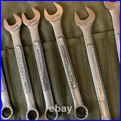 Vtg Craftsman 12 Pc Metric Combination Wrench Set 12-Pt Forged USA V? With roll