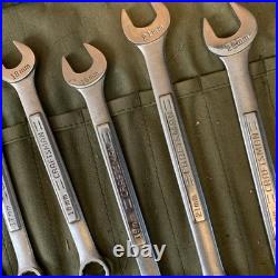 Vtg Craftsman 12 Pc Metric Combination Wrench Set 12-Pt Forged USA V? With roll