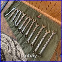 Vtg Craftsman 12 Pc Metric Combination Wrench Set 12-Pt Forged USA V? With roll