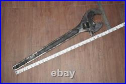 Vtg steel Large Extra Wide Plumbing Adjustable Wrench Spanner tool plier USA 24
