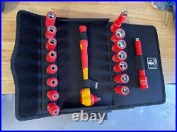 Wera 004970 8100 SB VDE 1 3/8 Drive Insulated Zyklop Socket Set 6-19mm