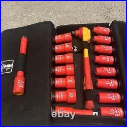 Wera Zyklop VDE 1 3/8 Drive Insulated Socket Set 6-19mm