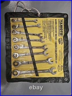 Yamoto Double Ratchet Metric Combination Spanner Set 8 Pieces 8mm 19mm