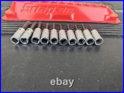 #bf906 Snap-On Tools 110TMAY 10pc SAE Hex Allen Bit Socket Set 1/4 Drive